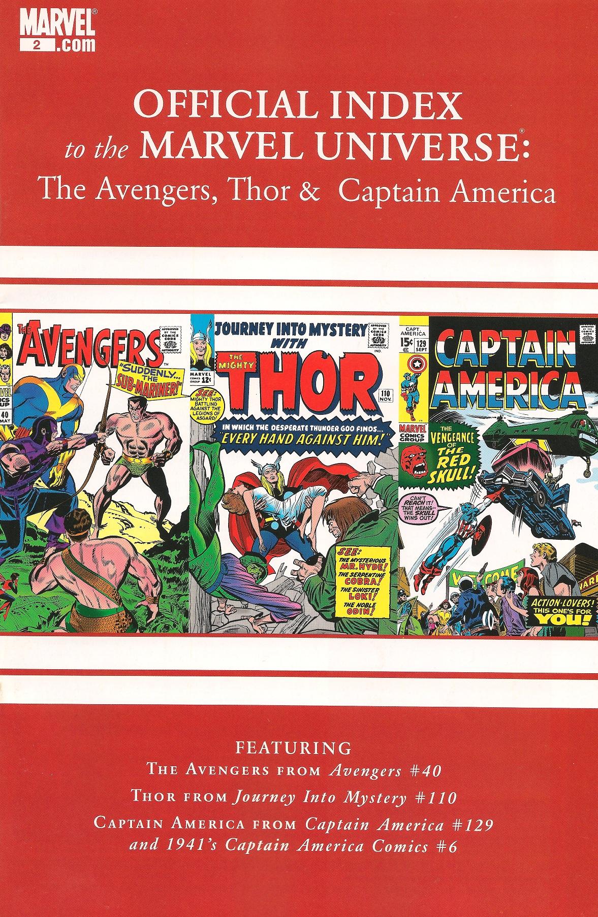 Avengers, Thor & Captain America: Official Index to the Marvel Universe Vol. 1 #2