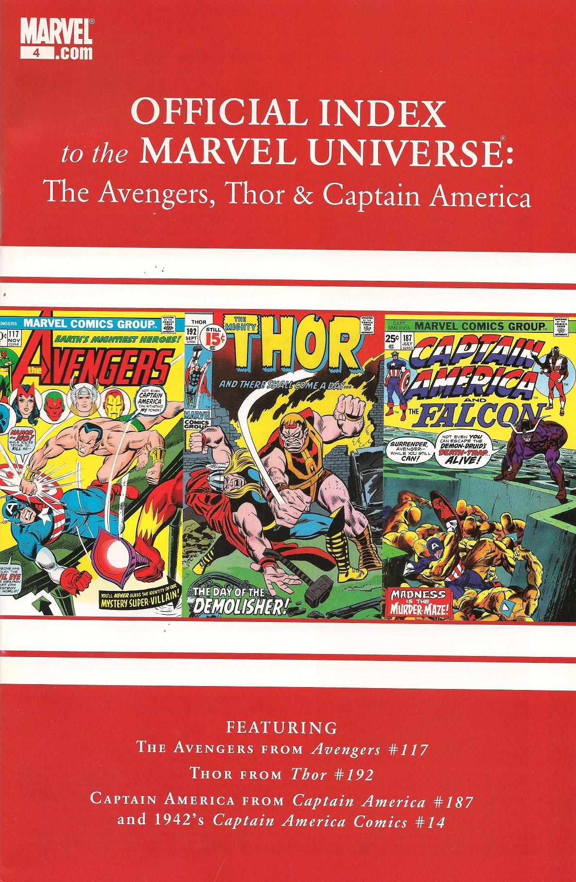 Avengers, Thor & Captain America: Official Index to the Marvel Universe Vol. 1 #4