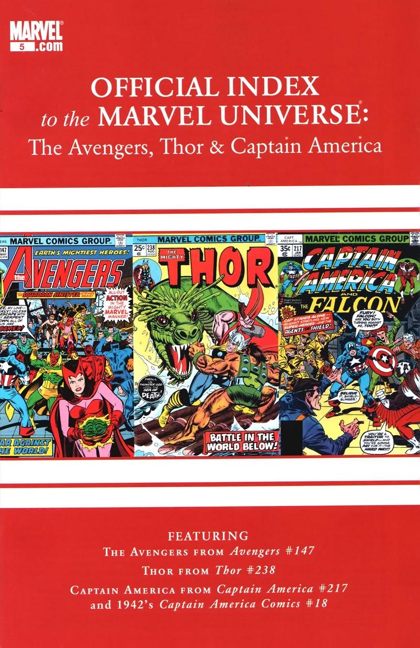 Avengers, Thor & Captain America: Official Index to the Marvel Universe Vol. 1 #5