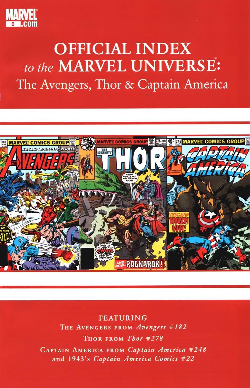 Avengers, Thor & Captain America: Official Index to the Marvel Universe Vol. 1 #6