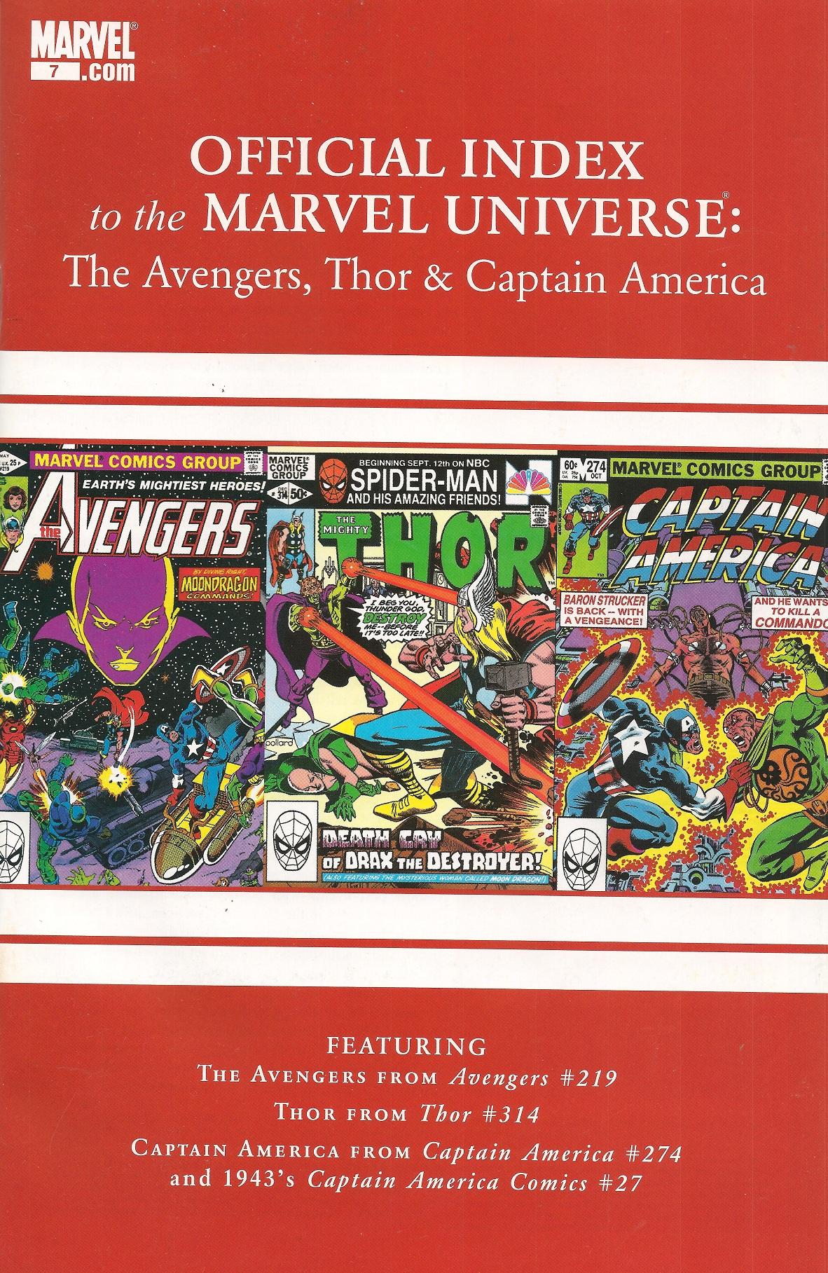Avengers, Thor & Captain America: Official Index to the Marvel Universe Vol. 1 #7