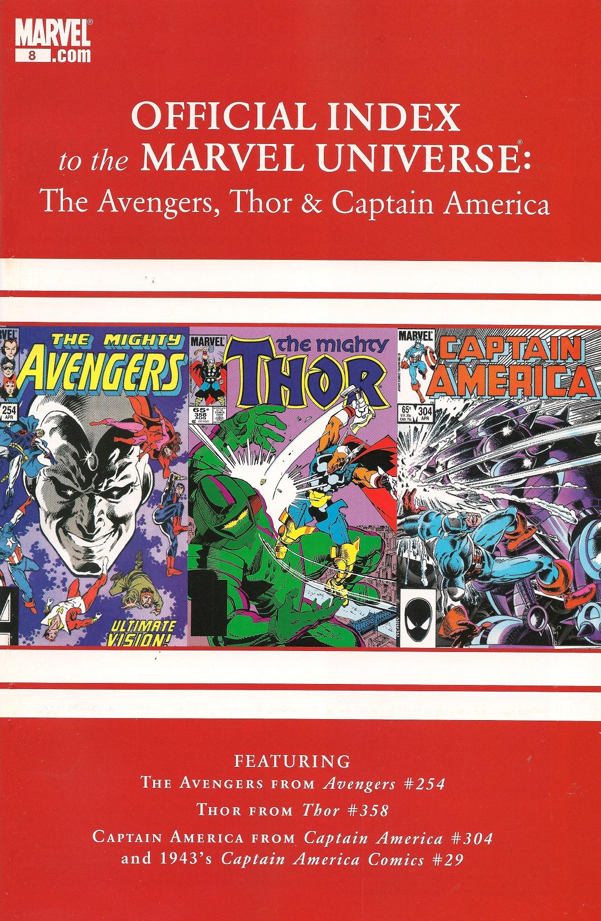 Avengers, Thor & Captain America: Official Index to the Marvel Universe Vol. 1 #8