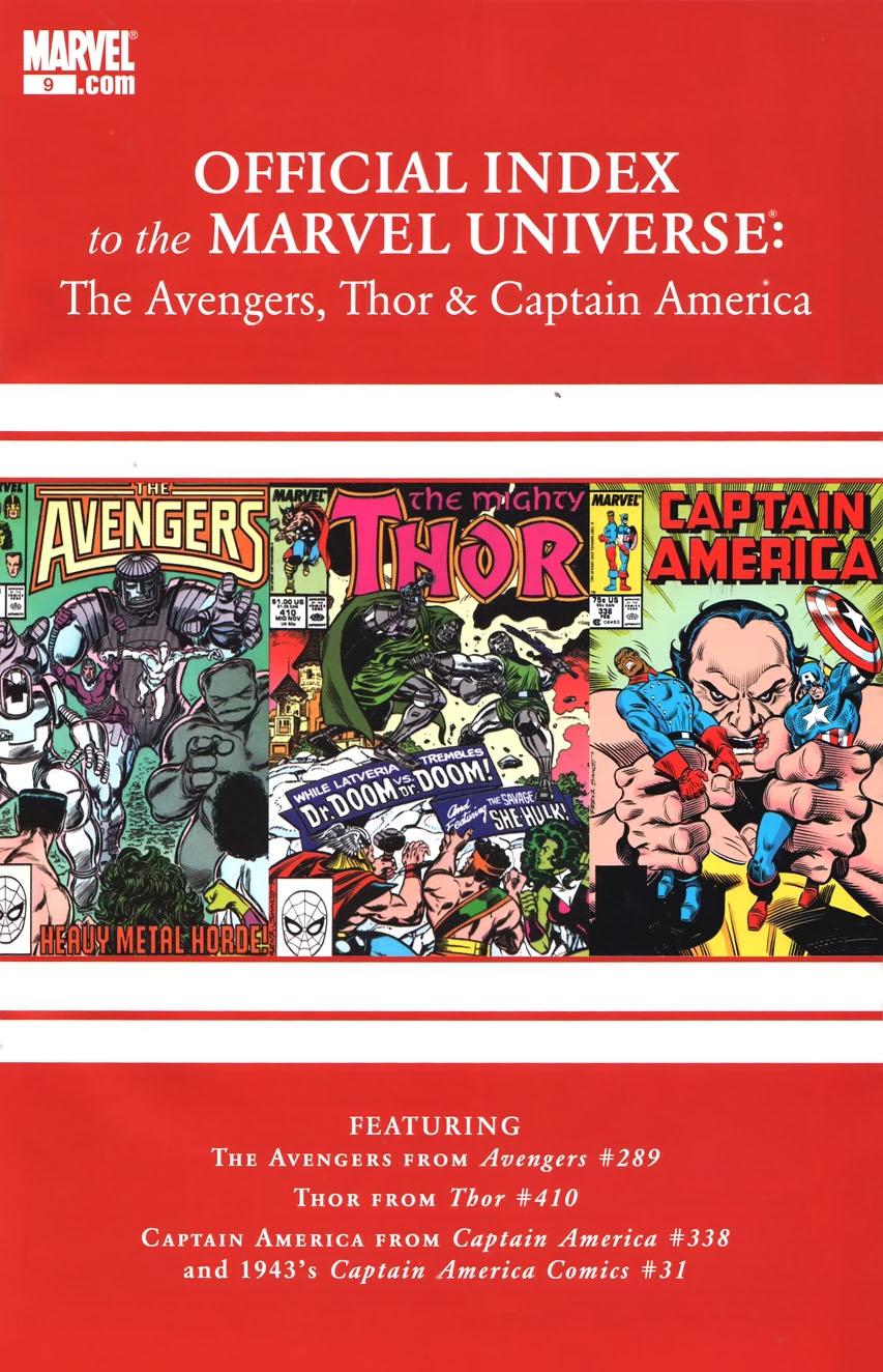Avengers, Thor & Captain America: Official Index to the Marvel Universe Vol. 1 #9