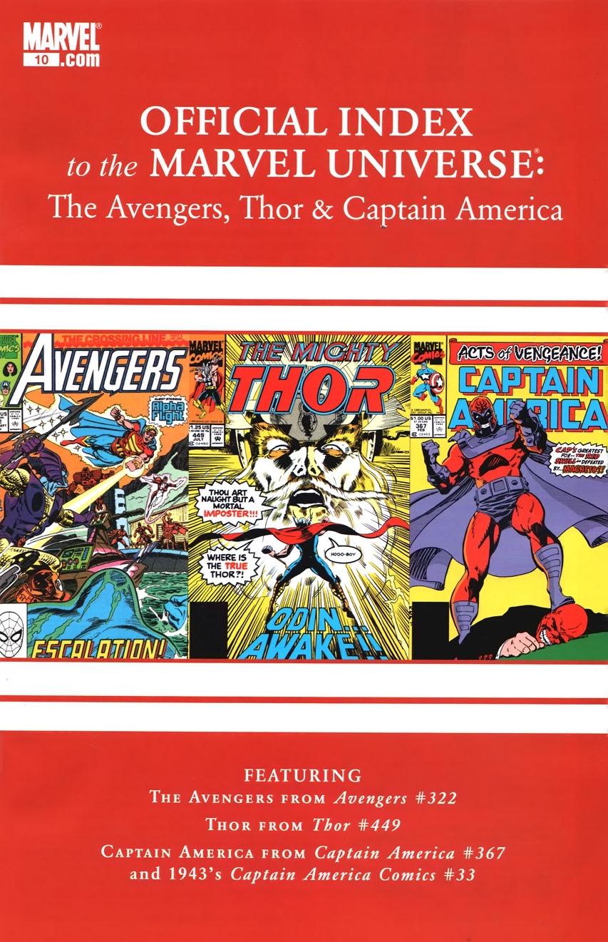 Avengers, Thor & Captain America: Official Index to the Marvel Universe Vol. 1 #10