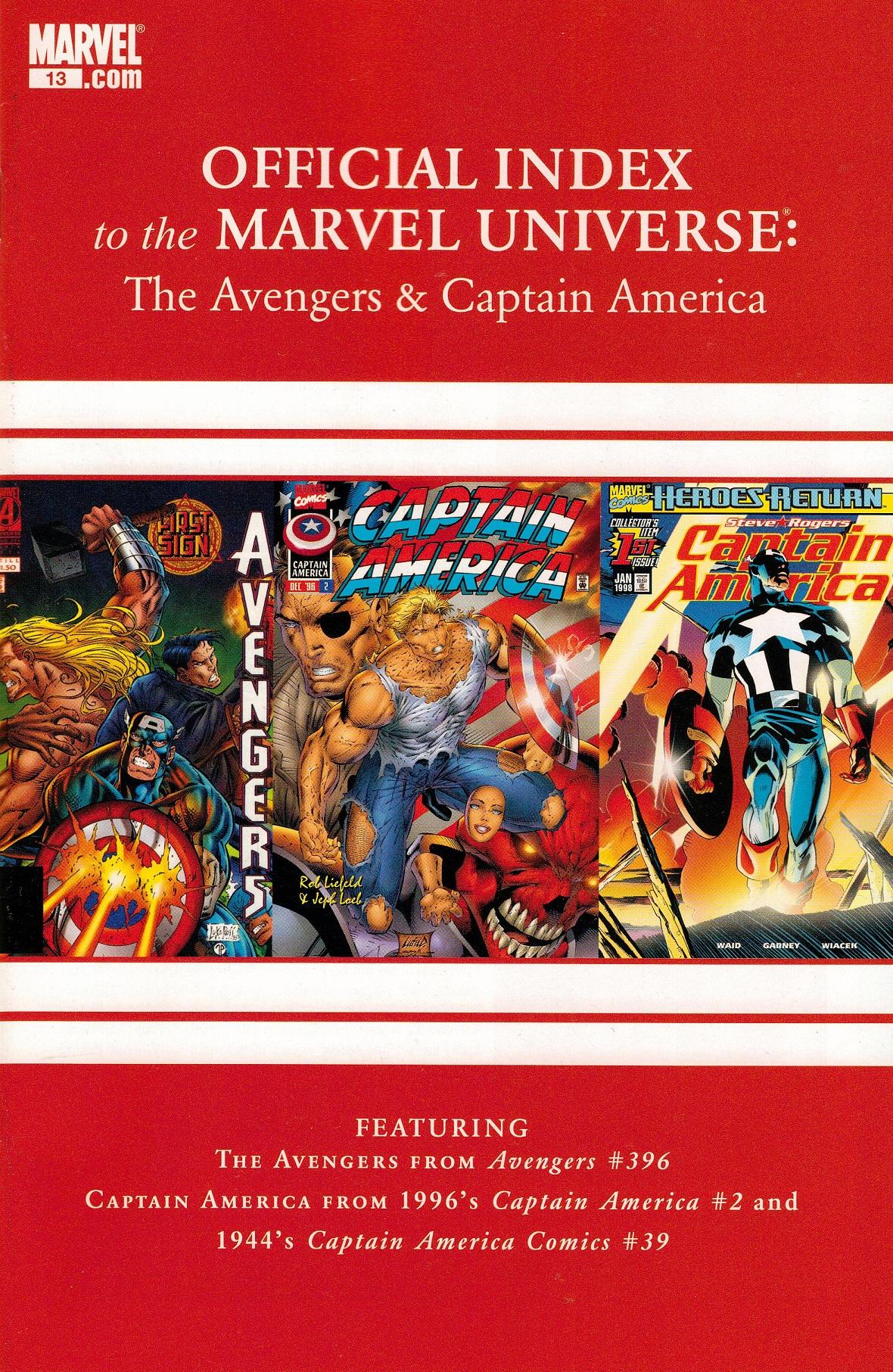 Avengers, Thor & Captain America: Official Index to the Marvel Universe Vol. 1 #13