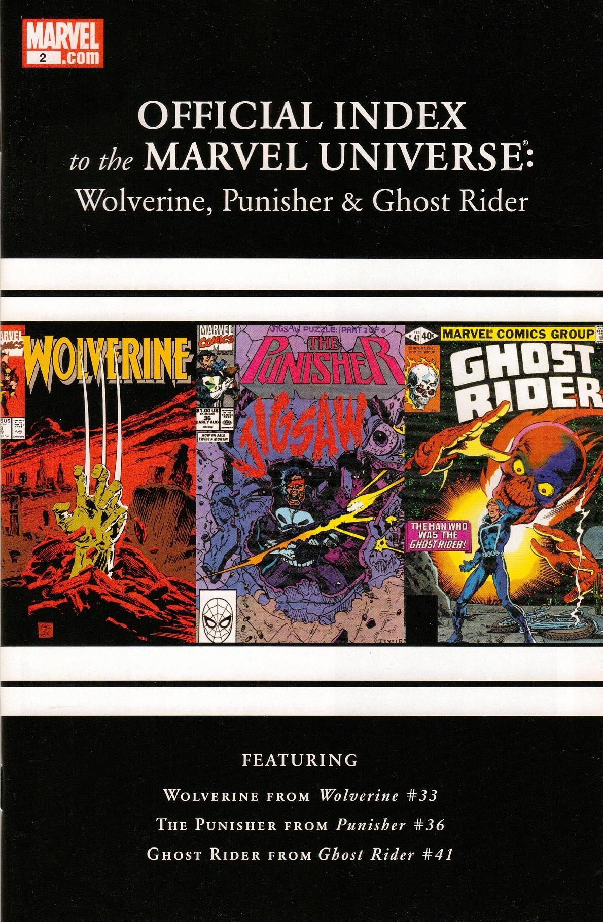 Wolverine, Punisher & Ghost Rider: Official Index to the Marvel Universe Vol. 1 #2