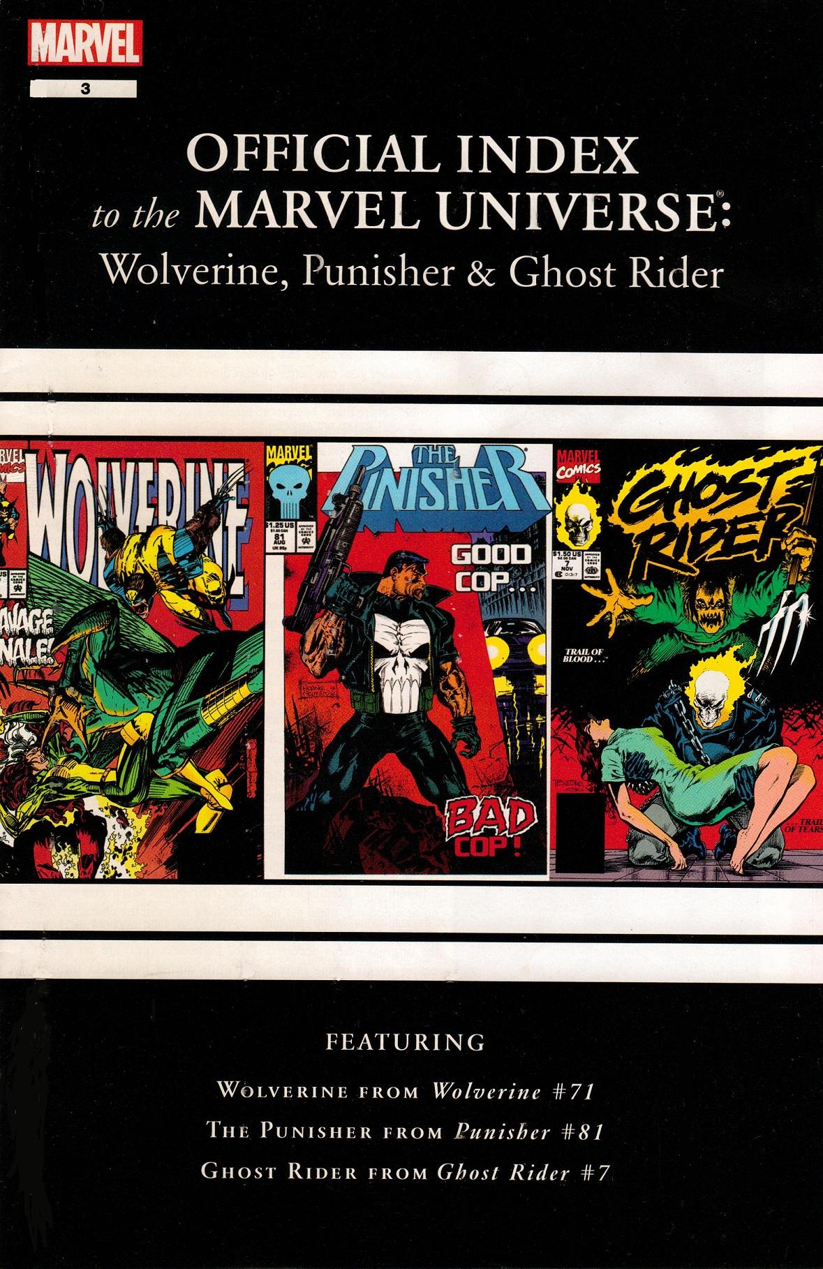 Wolverine, Punisher & Ghost Rider: Official Index to the Marvel Universe Vol. 1 #3