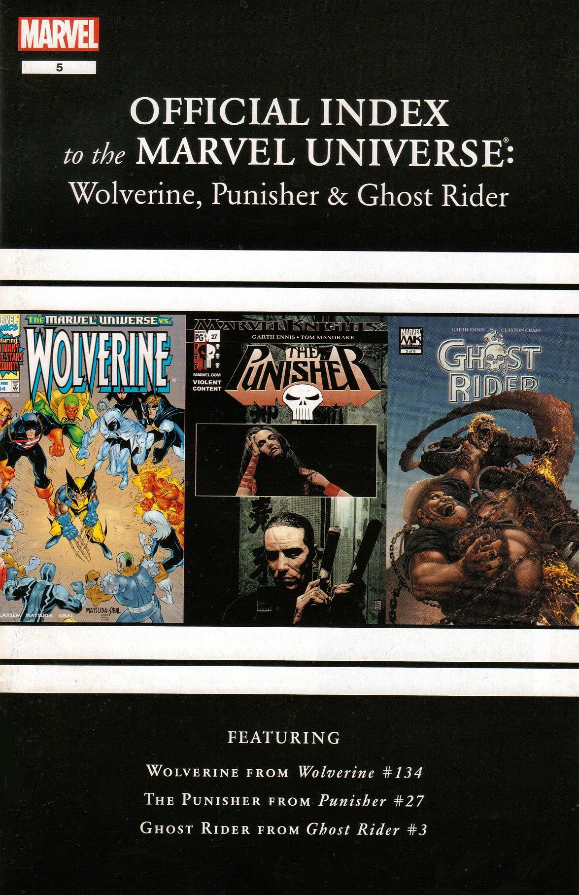 Wolverine, Punisher & Ghost Rider: Official Index to the Marvel Universe Vol. 1 #5