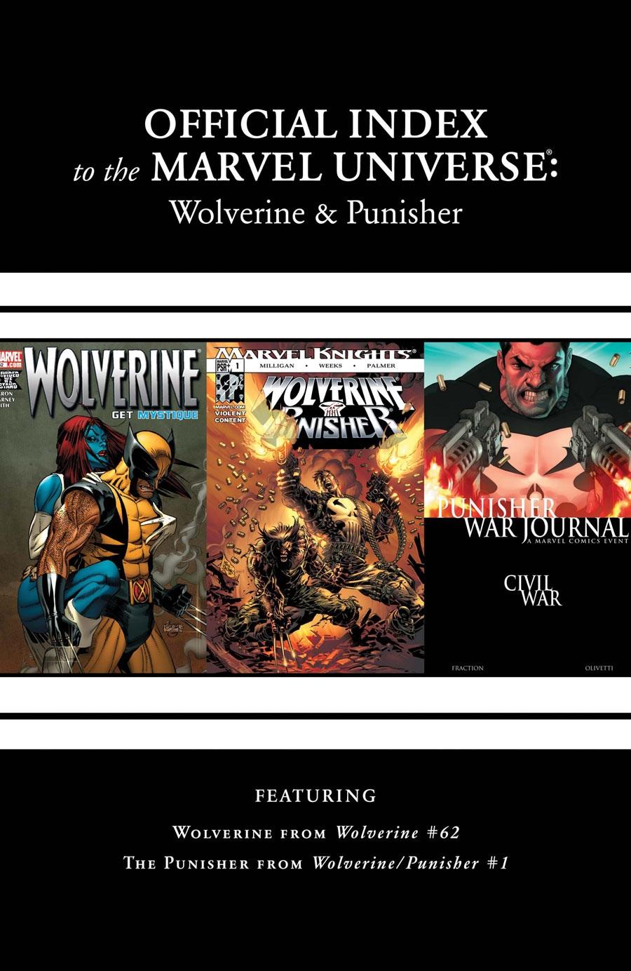 Wolverine, Punisher & Ghost Rider: Official Index to the Marvel Universe Vol. 1 #7