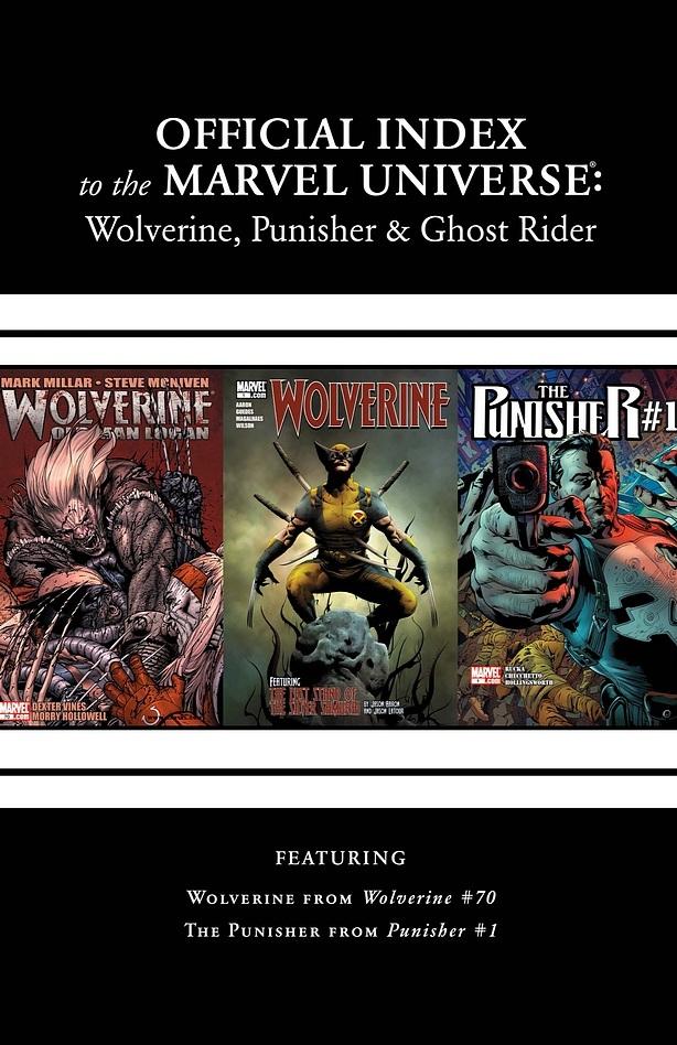 Wolverine, Punisher & Ghost Rider: Official Index to the Marvel Universe Vol. 1 #8