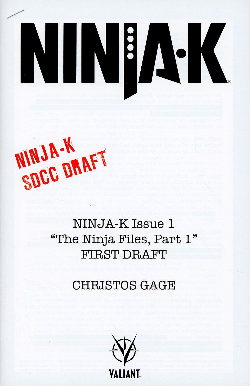 Valiant Icons SDCC 2017 Blind Bag Edition - Ninja-K Vol. 1 #1